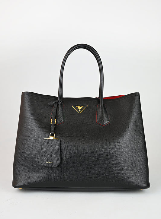 Prada Shopper in pelle Saffiano nera