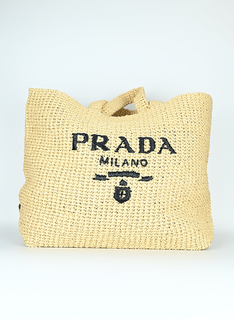 Prada Shopper in rafia crochet