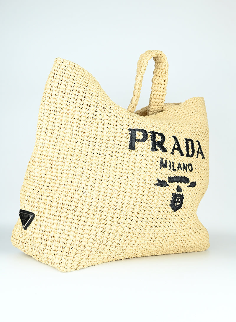 Prada Shopper in rafia crochet