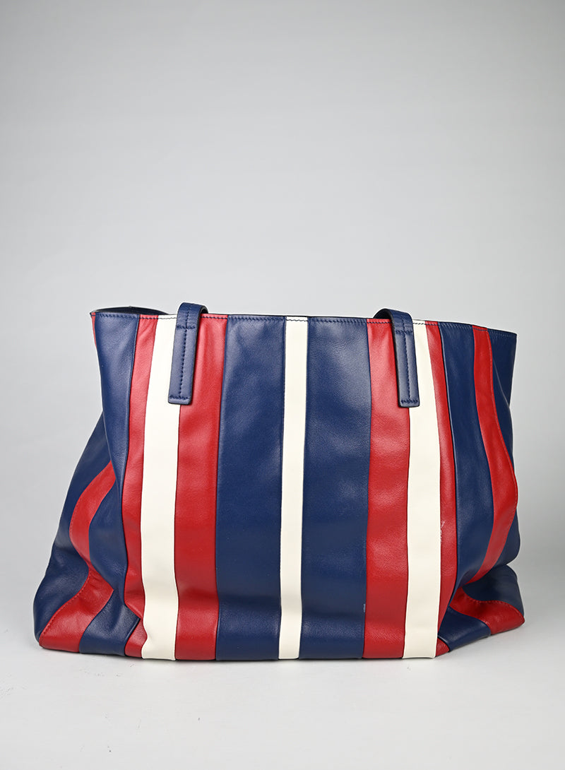Prada Shopper Righe Blu