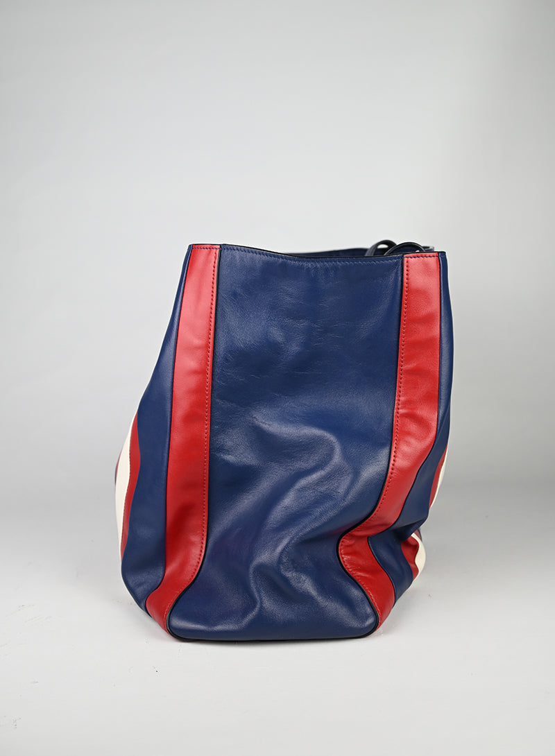 Prada Shopper Righe Blu