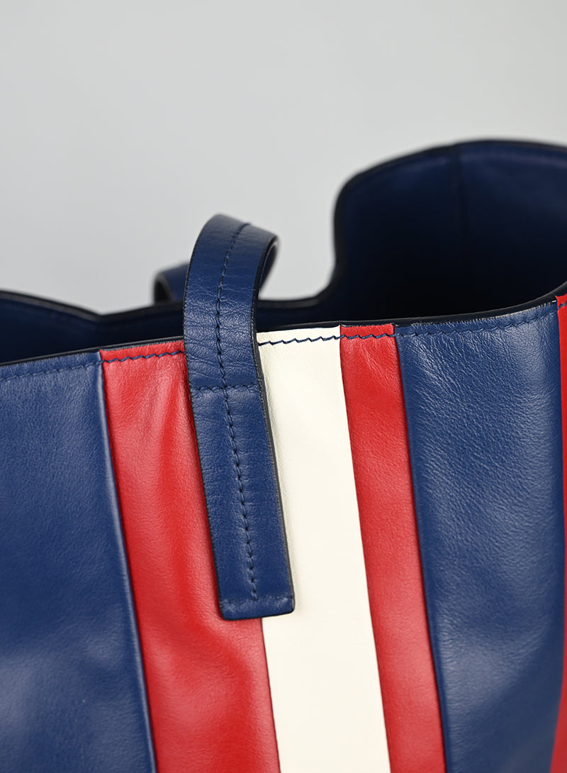 Prada Shopper Righe Blu