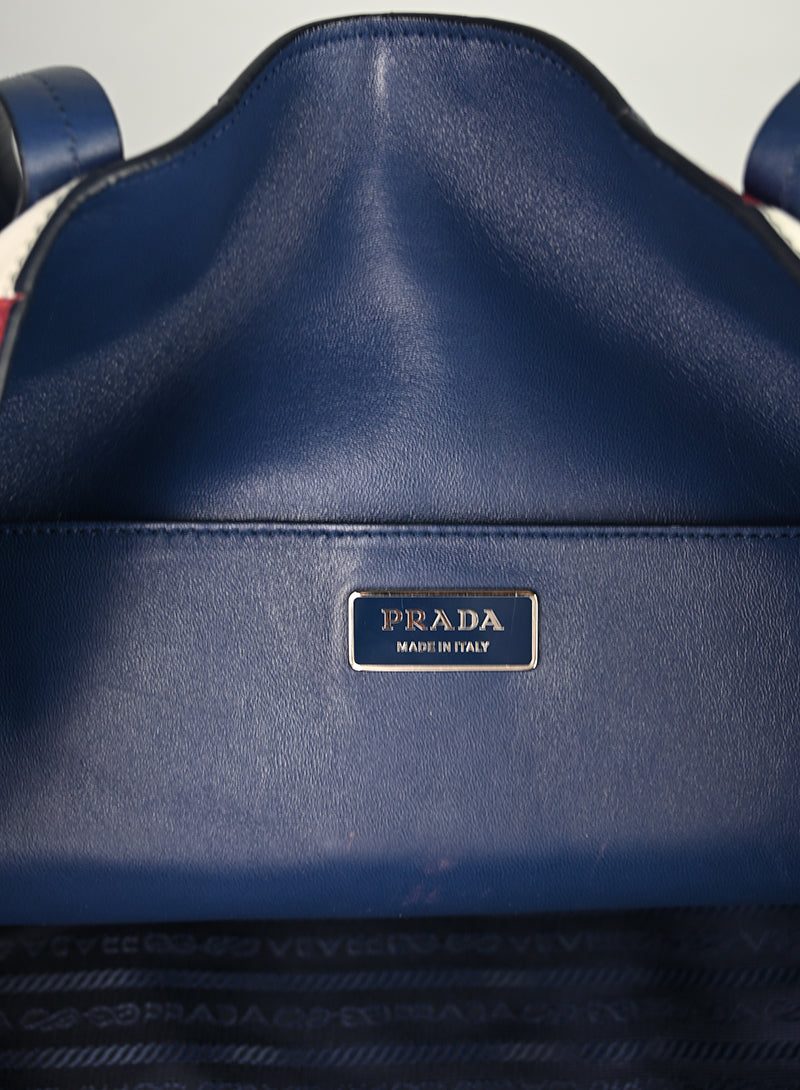 Prada Shopper Righe Blu