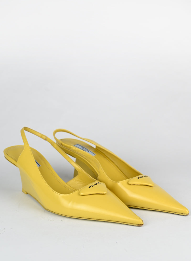 Prada Slingback in pelle gialla - N. 39