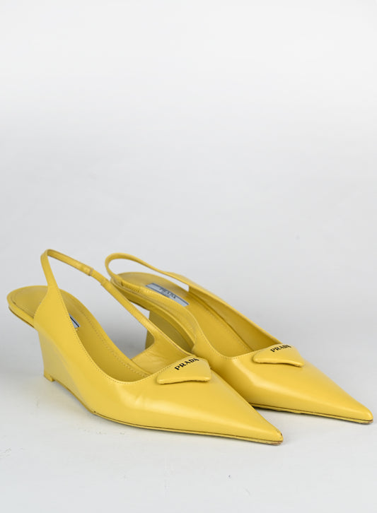 Prada Slingback in pelle gialla - N. 39