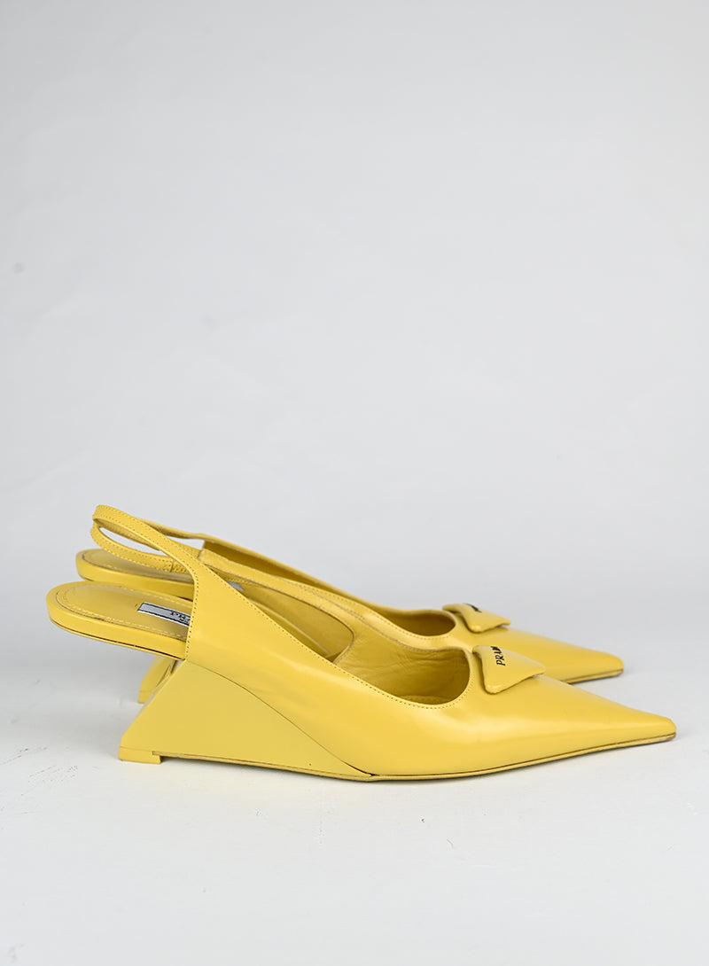 Prada Slingback in pelle gialla - N. 39