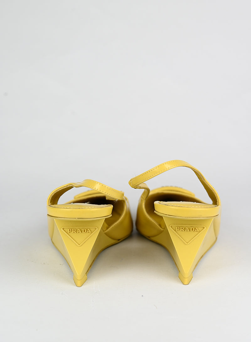 Prada Slingback in pelle gialla - N. 39