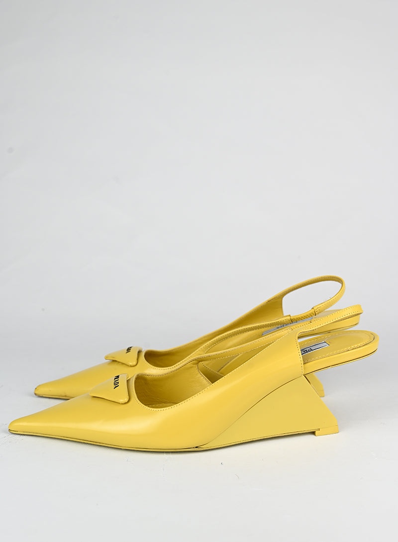 Prada Slingback in pelle gialla - N. 39
