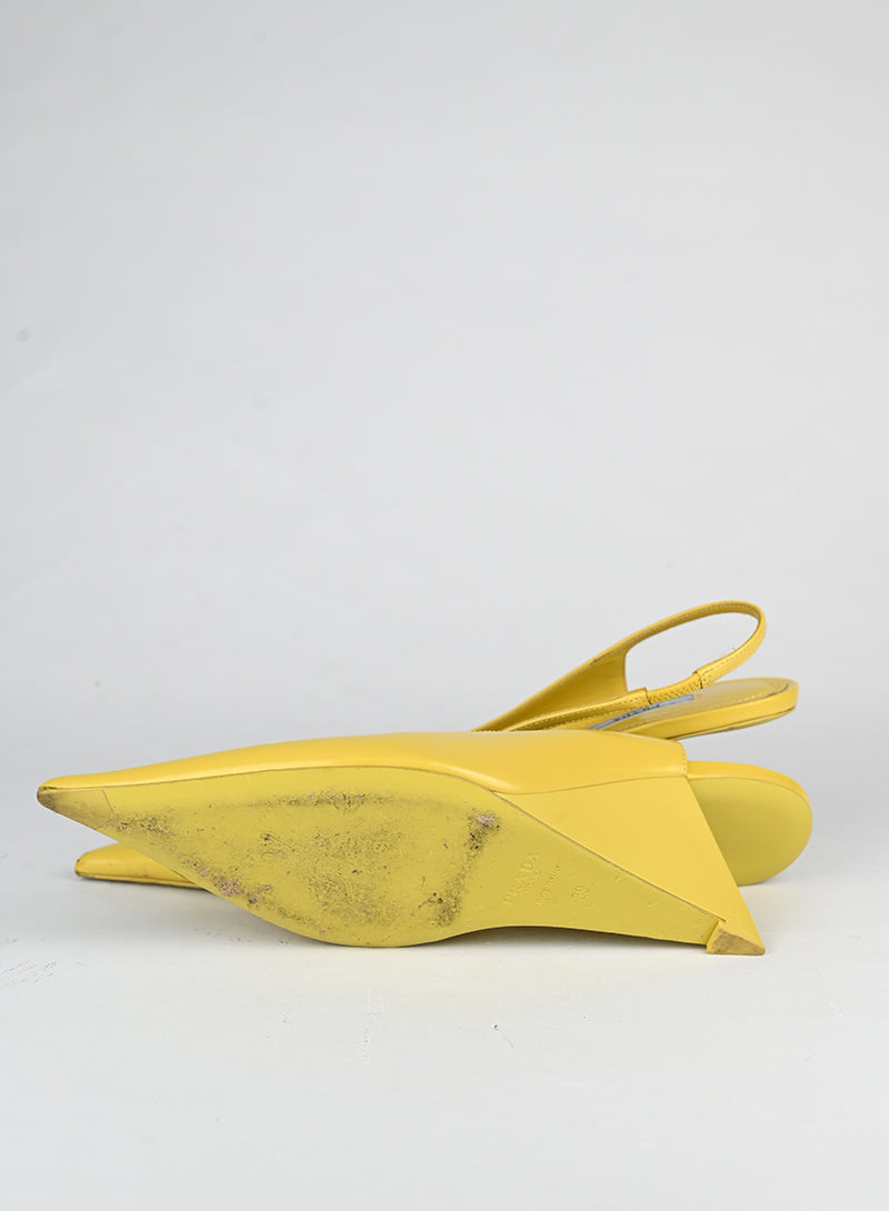 Prada Slingback in pelle gialla - N. 39