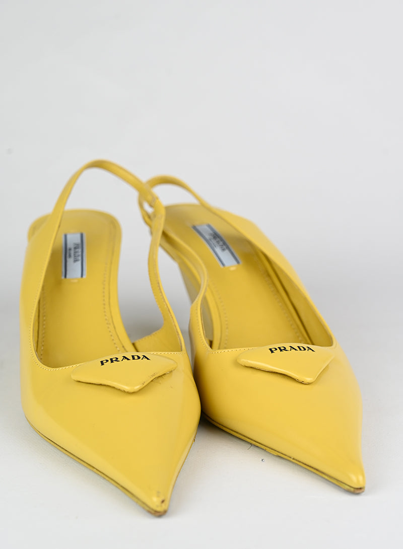 Prada Slingback in pelle gialla - N. 39