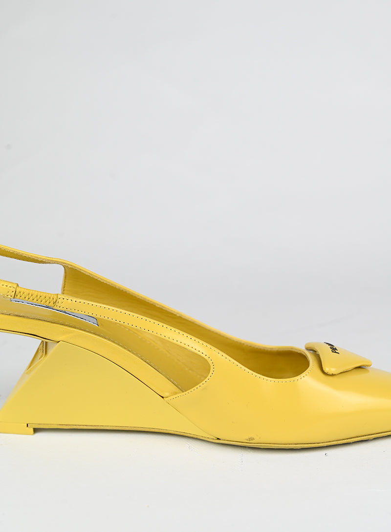 Prada Slingback in pelle gialla - N. 39