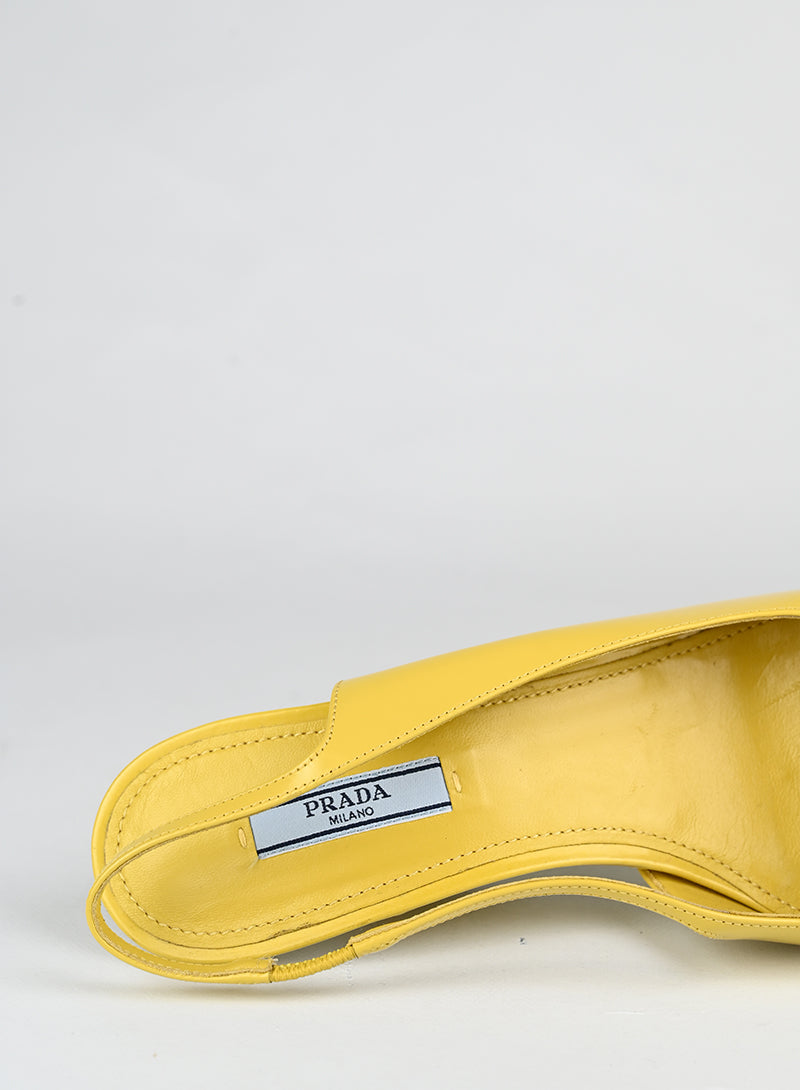 Prada Slingback in pelle gialla - N. 39