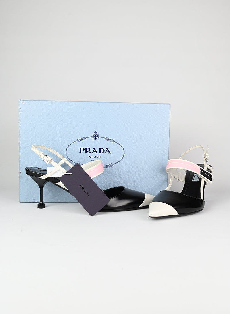 Prada Slingback nere e bianche - N. 39