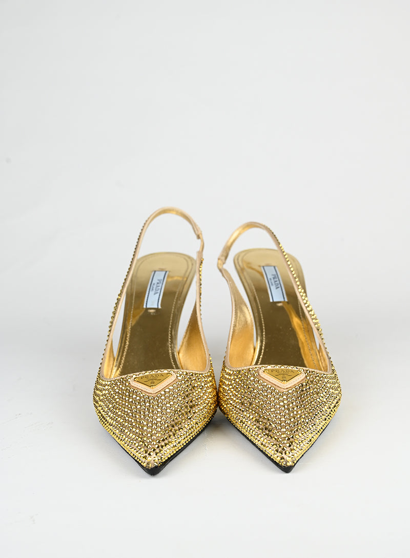 Prada Slingback con glitter oro - N. 39 -  lesleyluxuryvintage