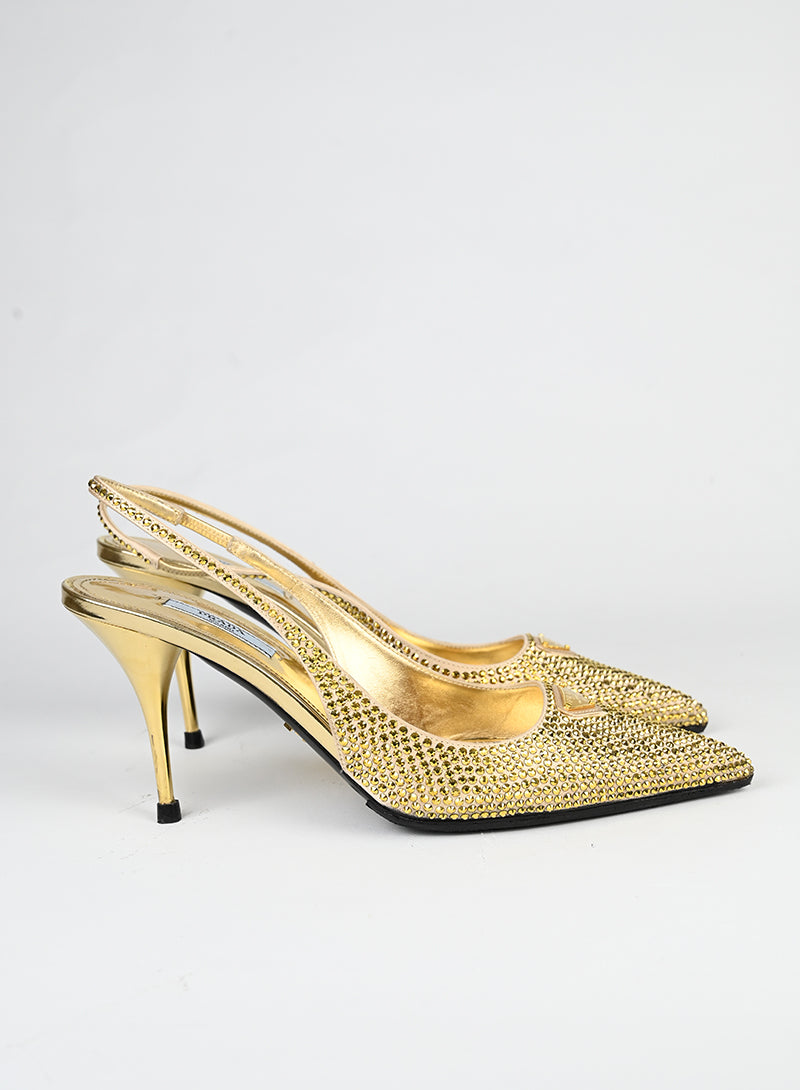 Prada Slingback con glitter oro - N. 39 -  lesleyluxuryvintage