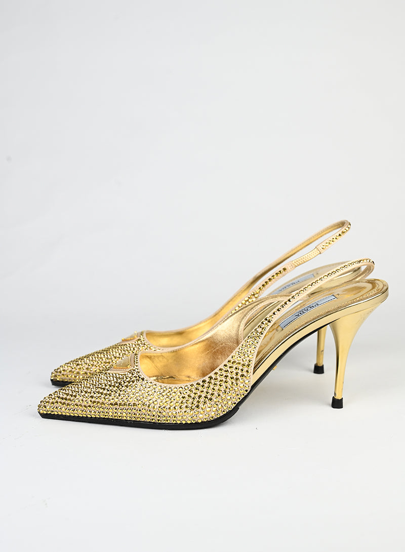 Prada Slingback con glitter oro - N. 39 -  lesleyluxuryvintage