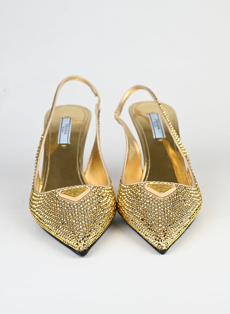 Prada Slingback con glitter oro - N. 39 -  lesleyluxuryvintage