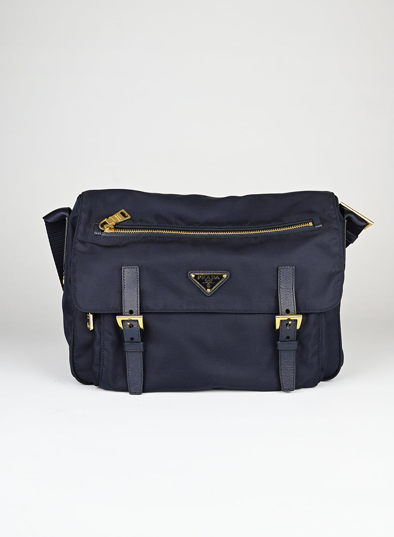 Prada Borsa in Re-Nylon blu