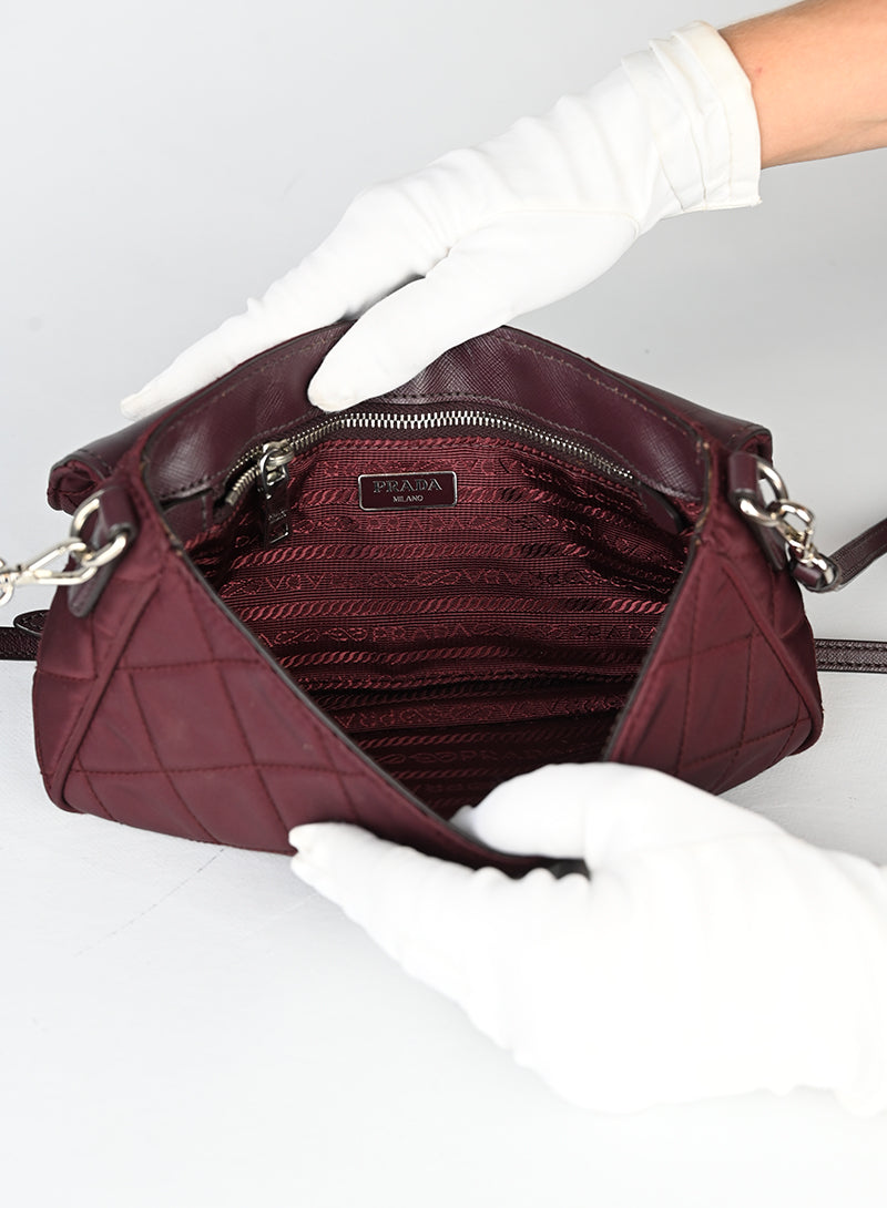 Prada Borsa in Re-nylon bordeaux