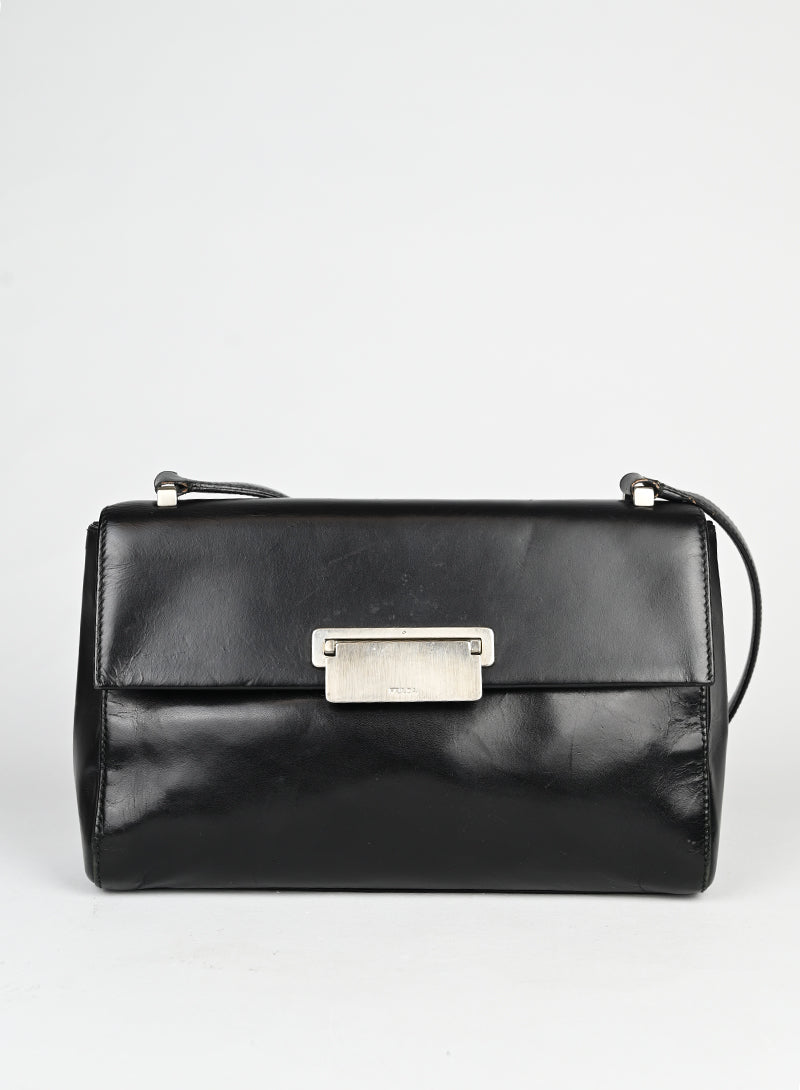 Prada Borsa in pelle spazzolata nera -  lesleyluxuryvintage