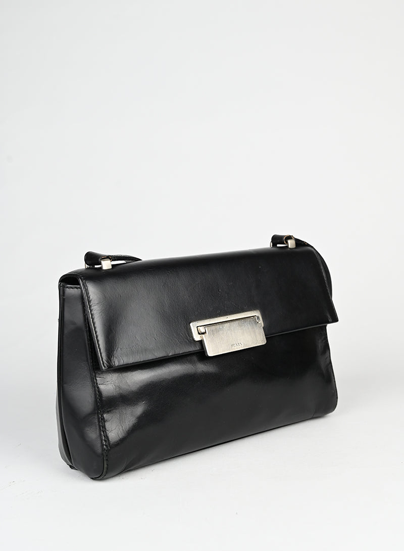 Prada Borsa in pelle spazzolata nera -  lesleyluxuryvintage