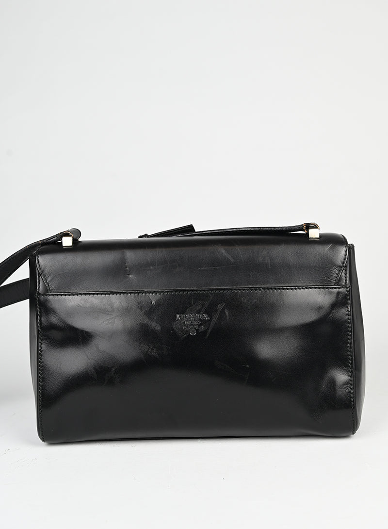 Prada Borsa in pelle spazzolata nera -  lesleyluxuryvintage