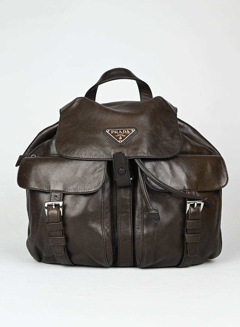 Prada Zaino in pelle marrone -  lesleyluxuryvintage