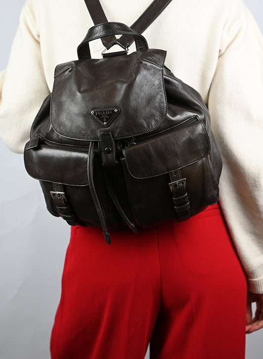 Prada Zaino in pelle marrone -  lesleyluxuryvintage