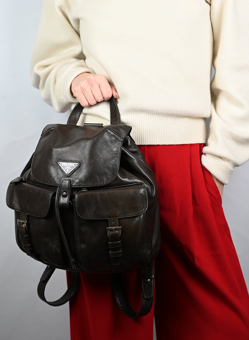 Prada Zaino in pelle marrone -  lesleyluxuryvintage