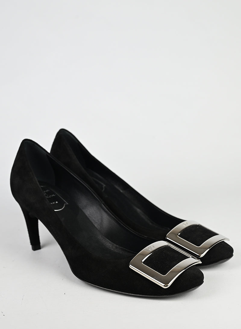 Roger Vivier Décolleté Suede Nero - N. 38 ½
