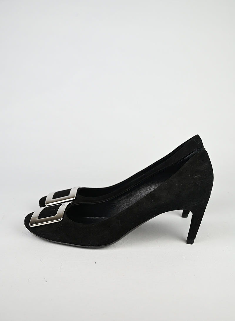 Roger Vivier Décolleté Suede Nero - N. 38 ½