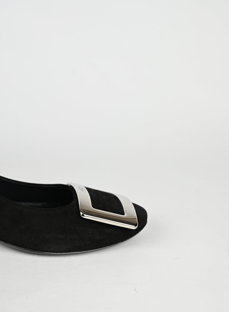 Roger Vivier Décolleté Suede Nero - N. 38 ½