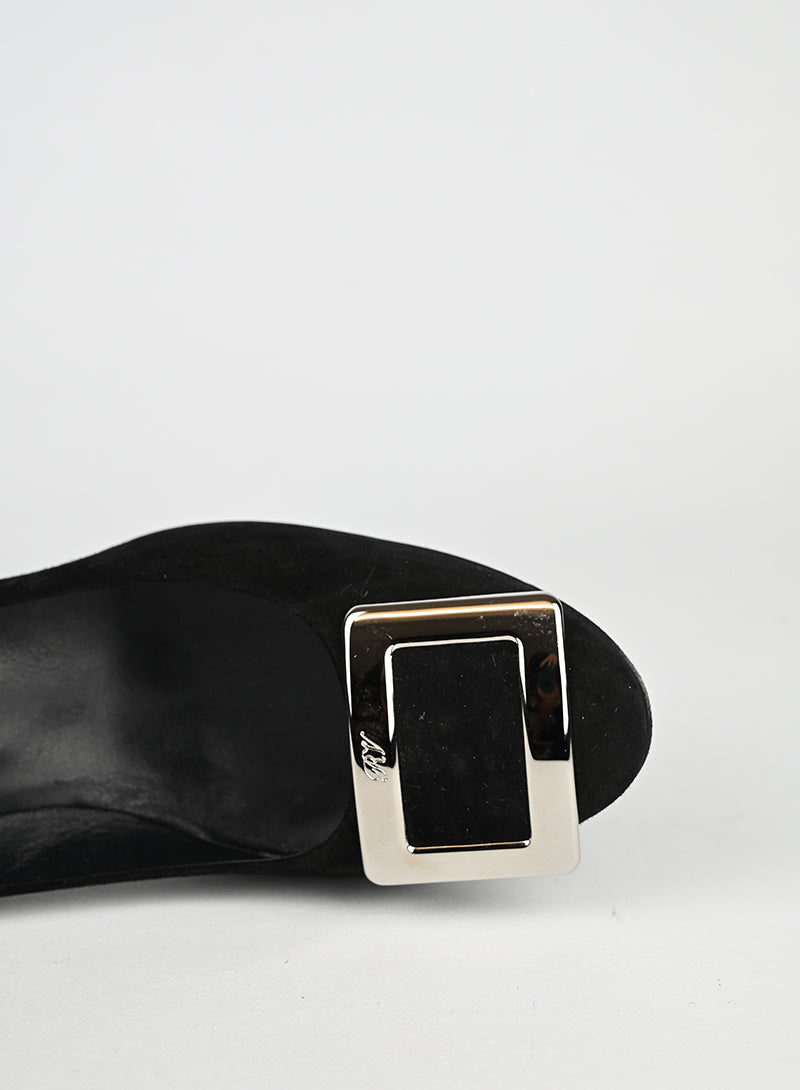 Roger Vivier Décolleté Suede Nero - N. 38 ½