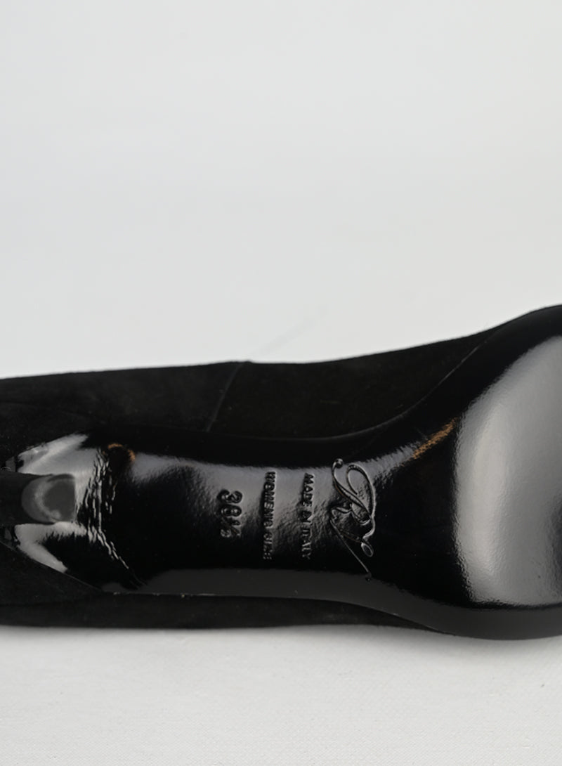 Roger Vivier Décolleté Suede Nero - N. 38 ½