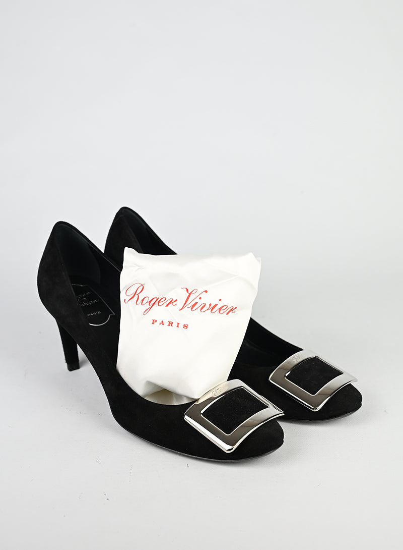 Roger Vivier Décolleté Suede Nero - N. 38 ½