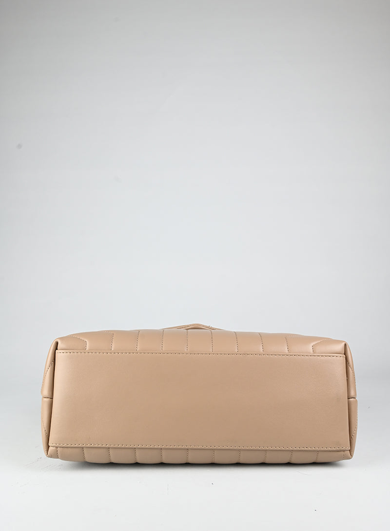Saint Laurent Borsa Lou Lou Large in pelle beige