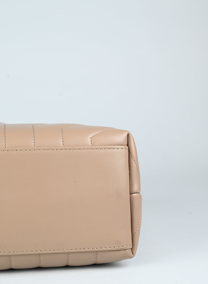 Saint Laurent Borsa Lou Lou Large in pelle beige