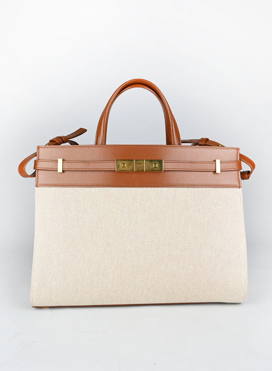 Saint Laurent Borsa Manhattan in canvas beige