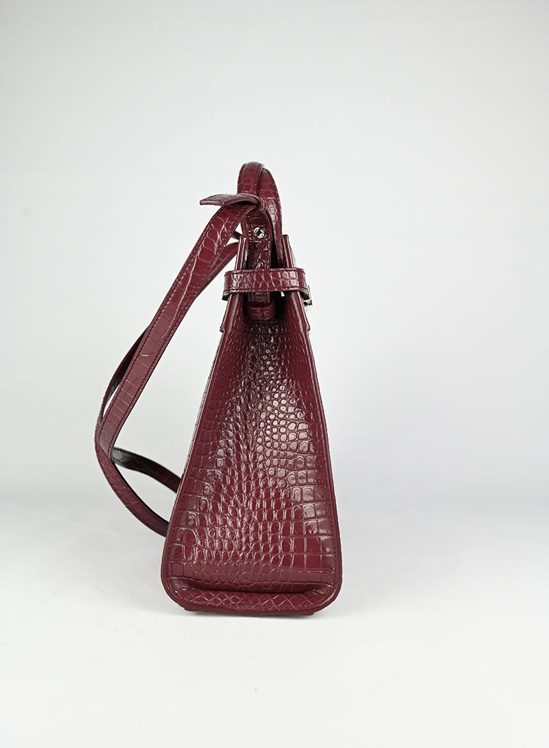 Saint Laurent Borsa Manhattan in pelle burgundy