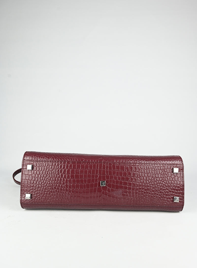 Saint Laurent Borsa Manhattan in pelle burgundy