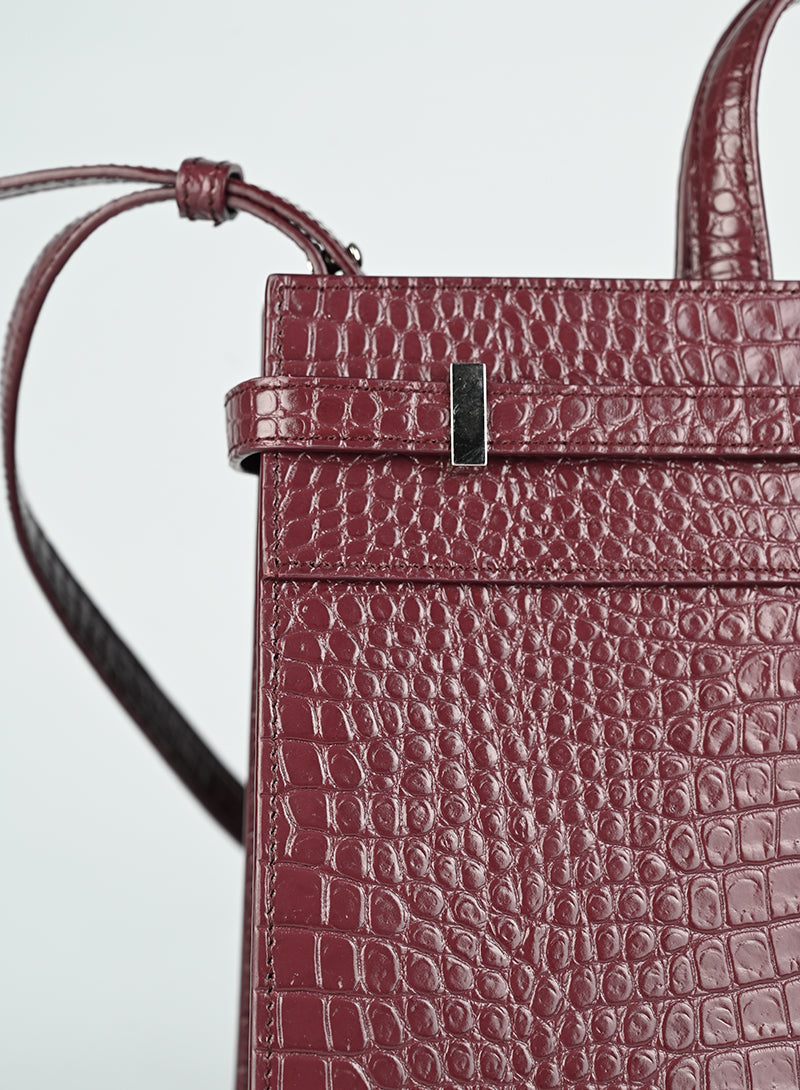Saint Laurent Borsa Manhattan in pelle burgundy