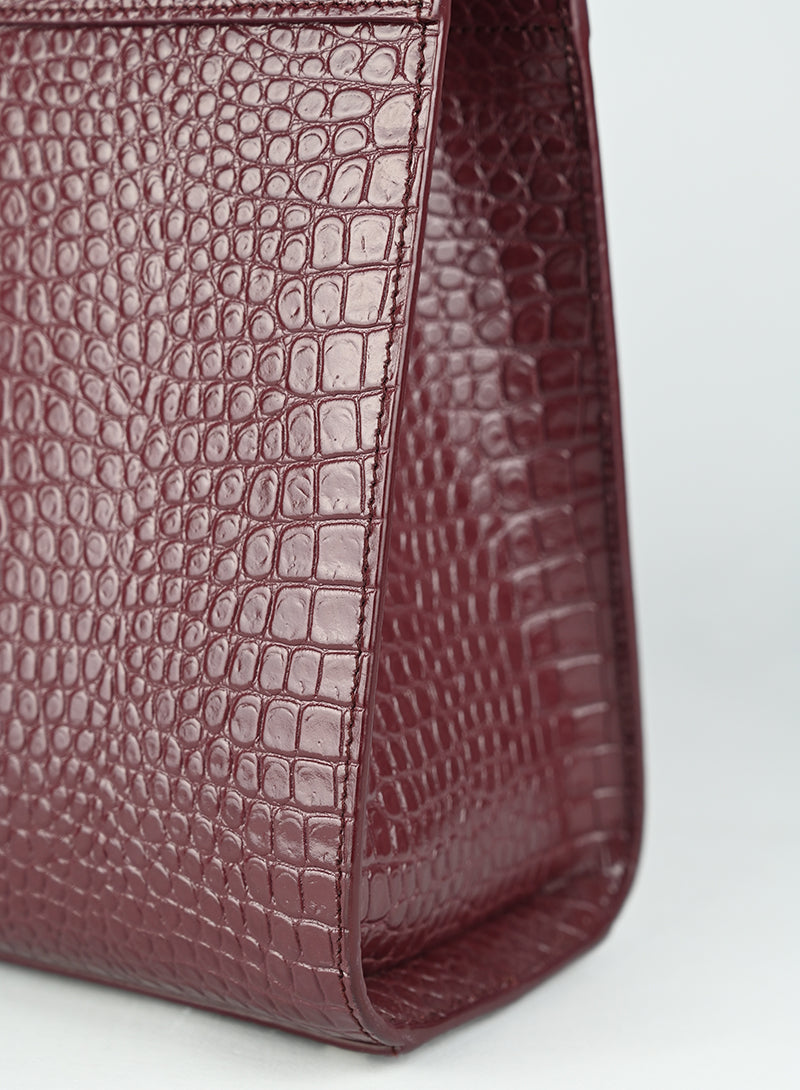 Saint Laurent Borsa Manhattan in pelle burgundy