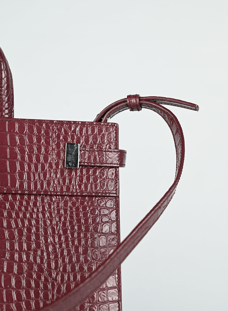 Saint Laurent Borsa Manhattan in pelle burgundy