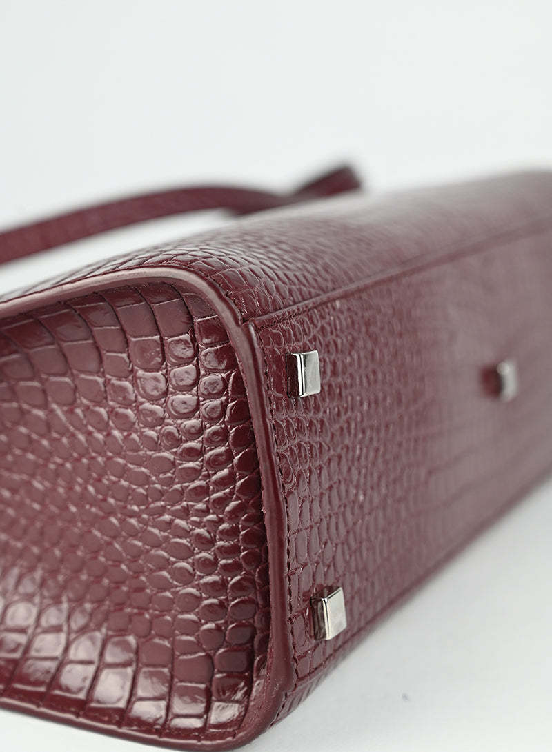 Saint Laurent Borsa Manhattan in pelle burgundy