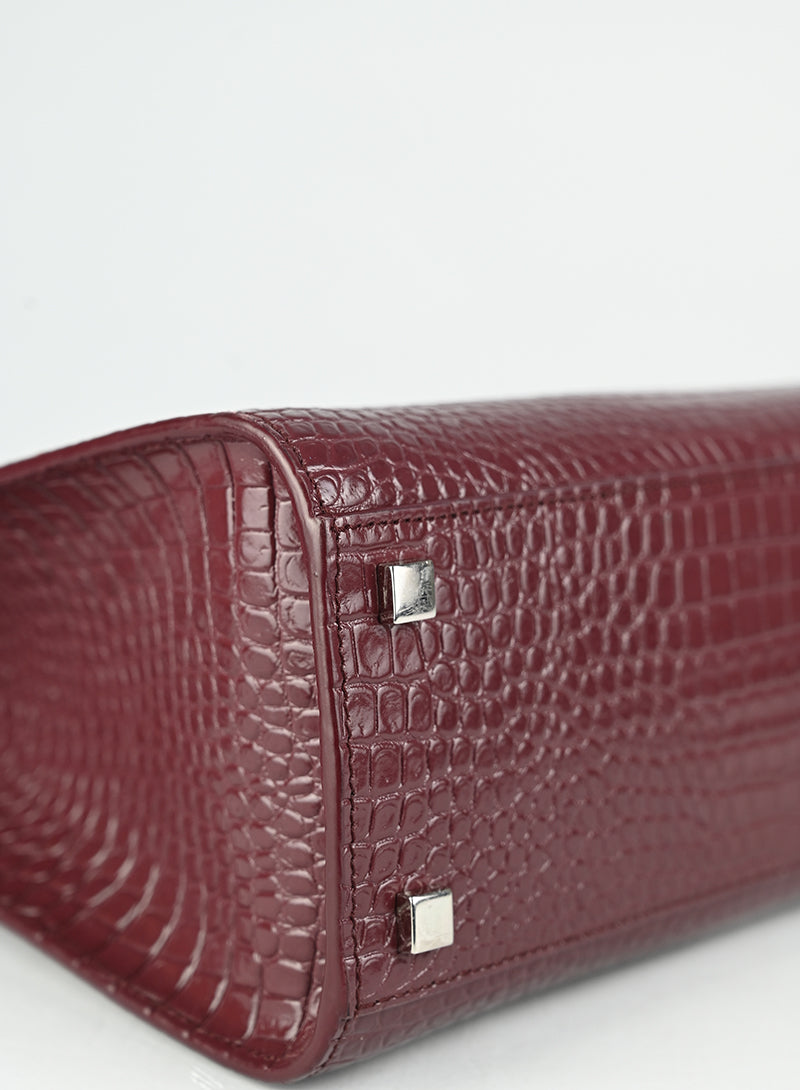 Saint Laurent Borsa Manhattan in pelle burgundy