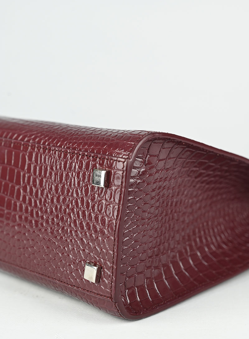 Saint Laurent Borsa Manhattan in pelle burgundy