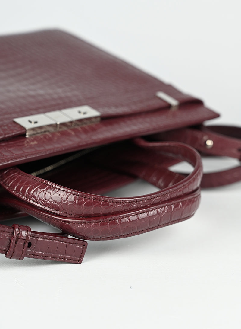 Saint Laurent Borsa Manhattan in pelle burgundy