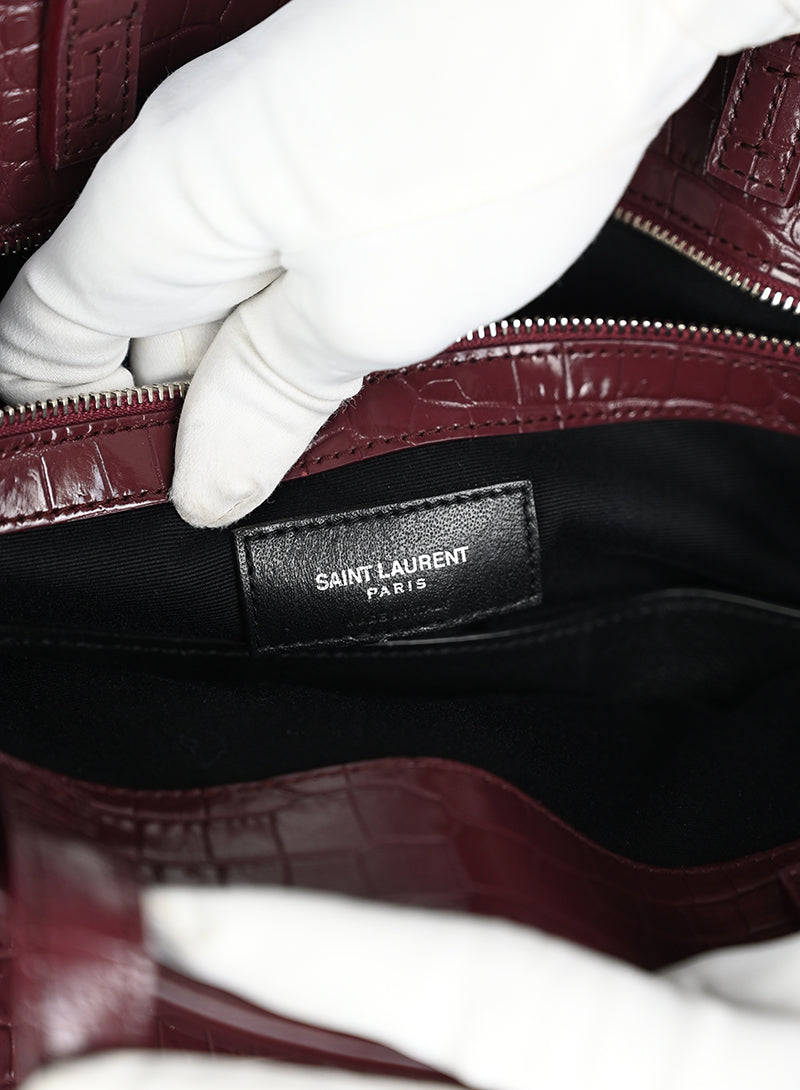 Saint Laurent Borsa Manhattan in pelle burgundy