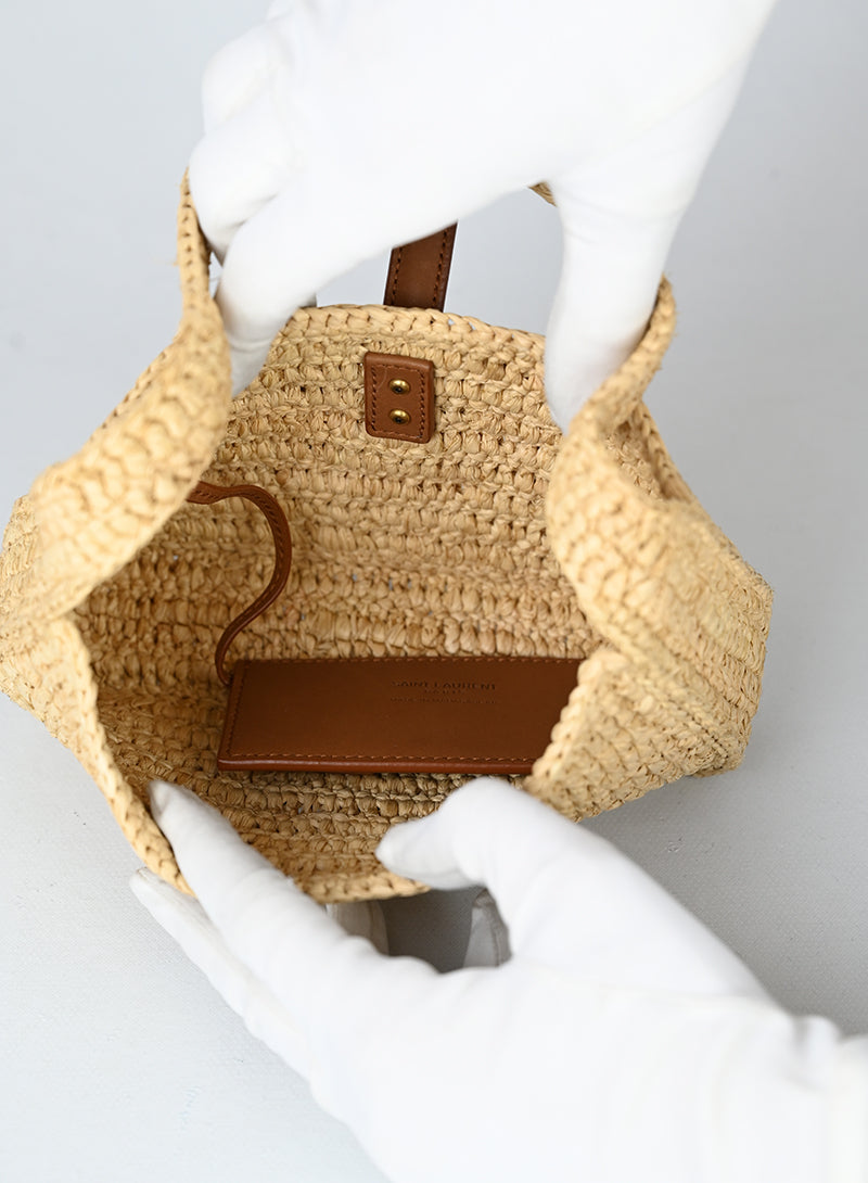 Saint Laurent Borsa Le 5 à 7 in rafia -  lesleyluxuryvintage
