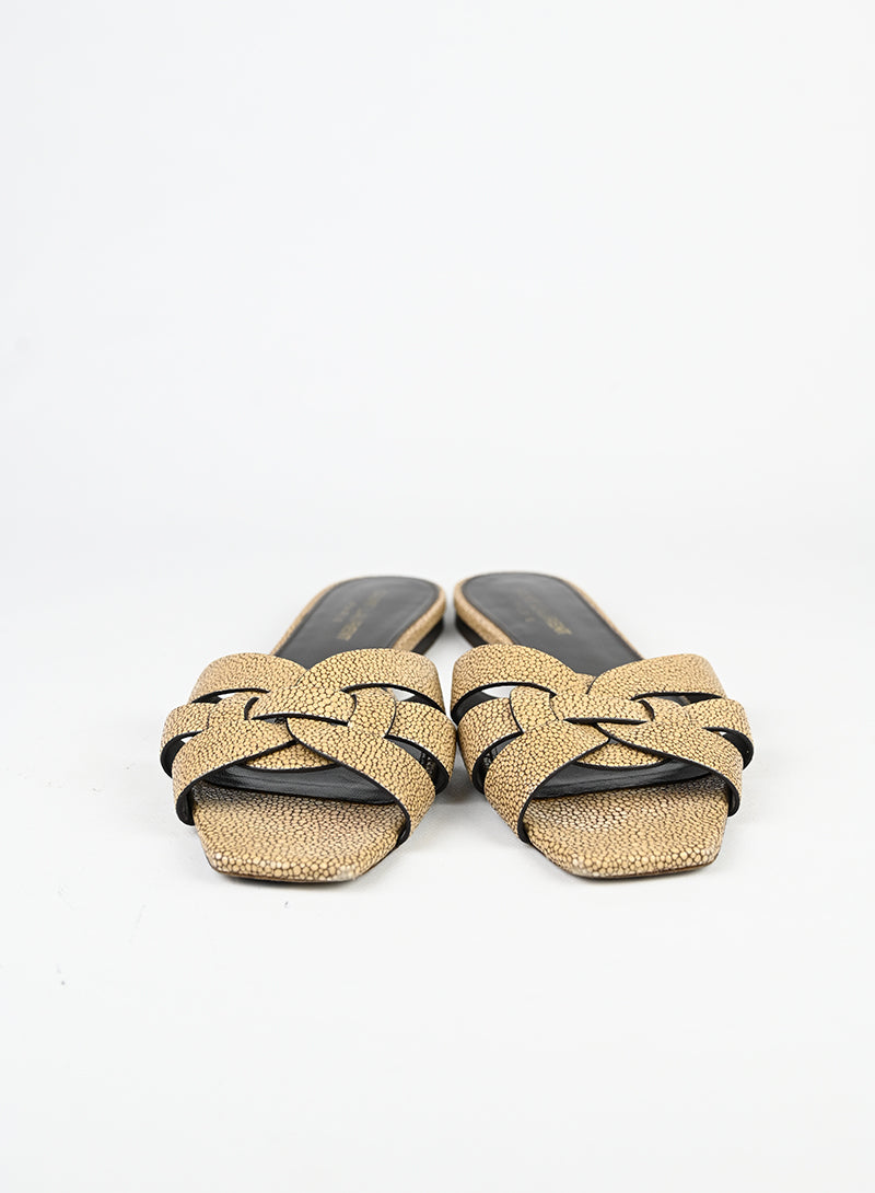 Saint Laurent Sandali Tribute in pelle beige - N. 37 ½ -  lesleyluxuryvintage